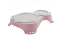 duo miska pre psov Sally s vie�kom 1liter + 0,28litru ru�ov�