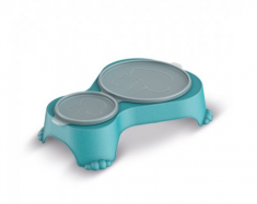 duo miska pre psov Sally s vie�kom 1liter + 0,28litru modr� - pohlad 1 - www.shopdog.sk